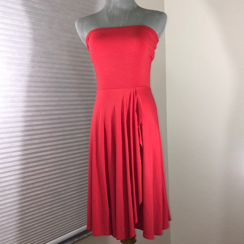 Ann Taylor red strapless knit dress XS